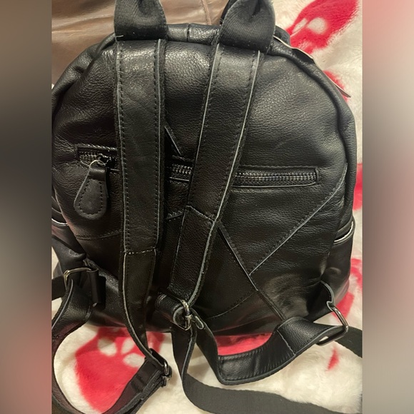 AMERILEATHER Joreah Black Leather Skull Backpack With Removable Coin Pouch 🖤💀 - Picture 11 of 11
